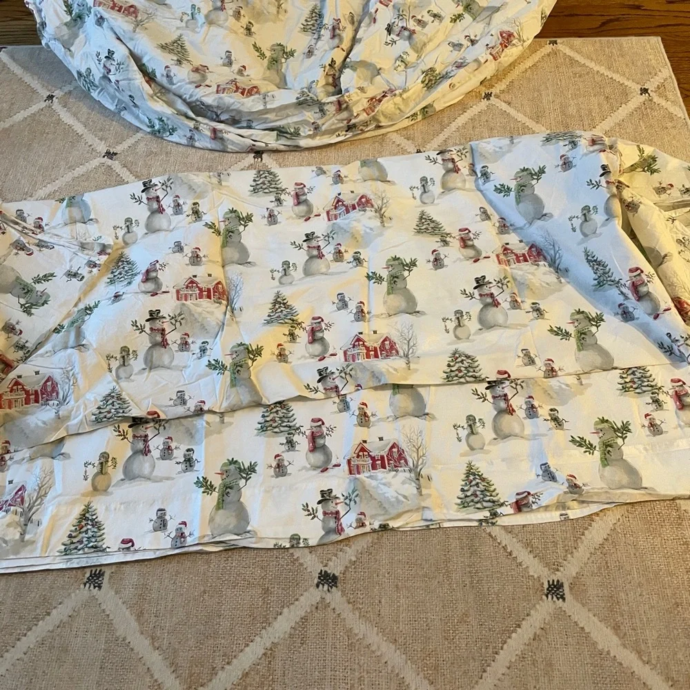 Pottery barn snowman full size sheet set
